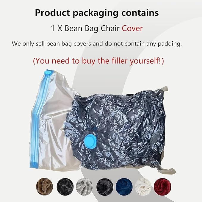 DELADOLA Bean Bag Cover(NO Filler,Cover ONLY) Big Bean Bag Storage Chair Bean Bag Sofa Chair Soft Fluffy Fur Portable Living Room Sofa Bed Cover (Dark Brown, 7FT)