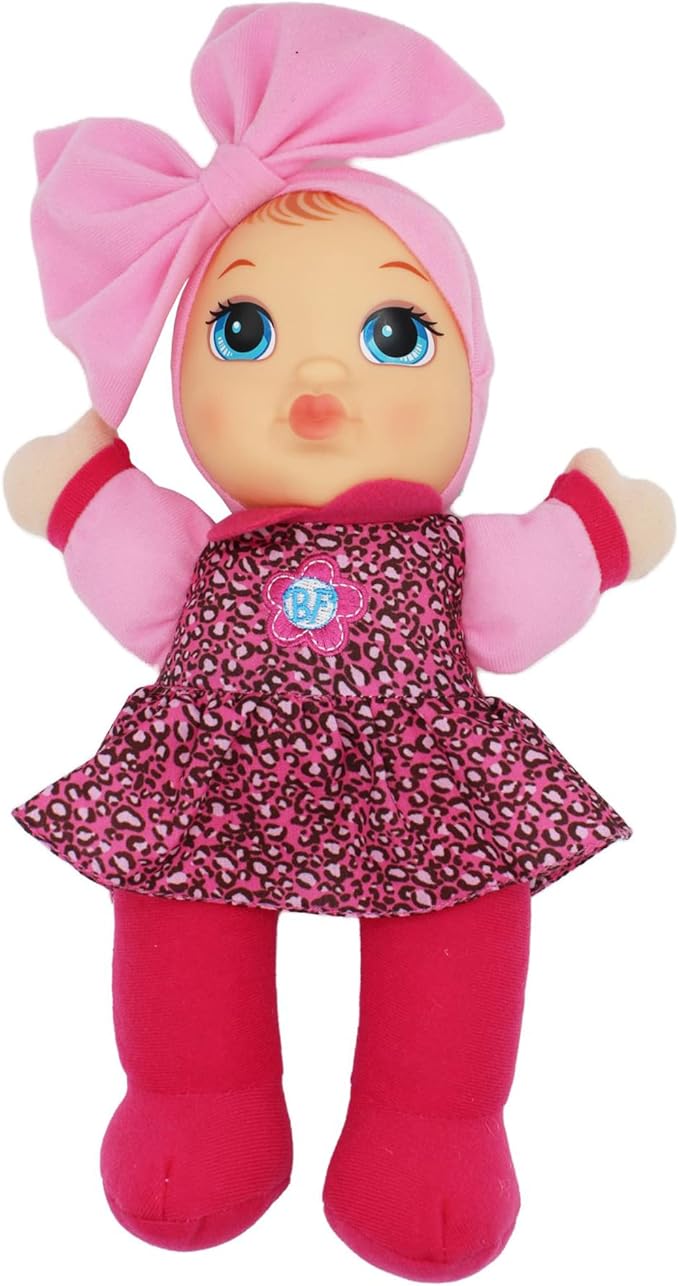 Baby's First Soft & Cuddly Baby Kisses Doll - Dressed in Print Top and Leggings - Press her Tummy for a Sweet Kisses Sounds and Says I Love You