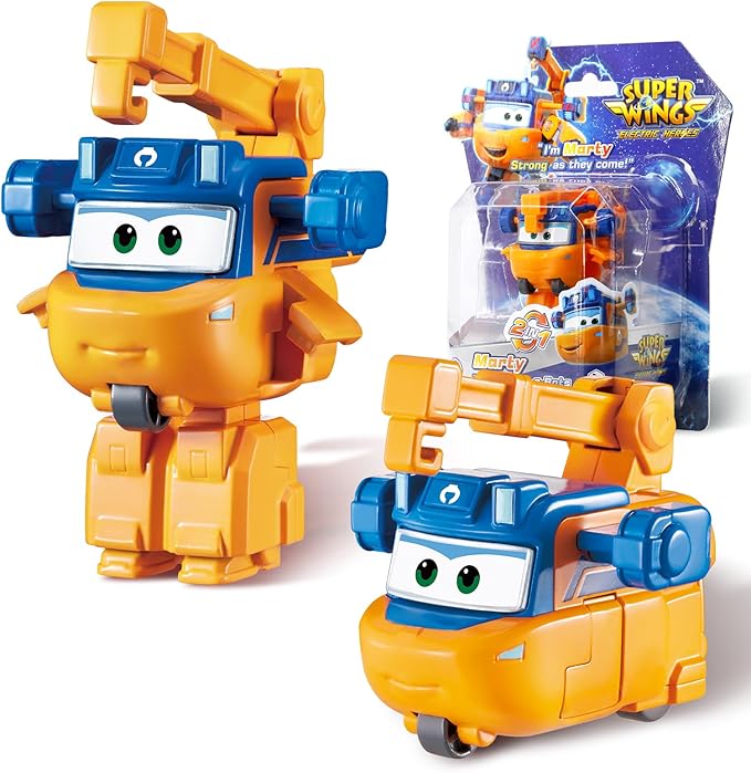 Super Wings Transformer Toys, 2 in Marty Robot Transformer Action Figures, 2-in-1 Mode Robot Transformer Toys for Boys Girls 4-6 6-8, Fun Plane Toys for Boys Toddlers Kids Age 3 4 5 6 7 8