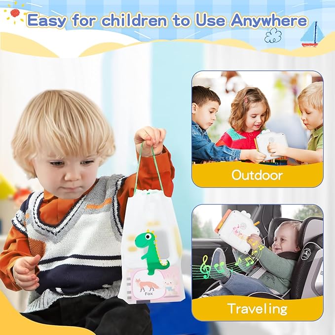 Talking Flash Cards with LCD Writing Tablet for Toddlers, Language Learning Toys with 80 Words, Learning Phrases, Objects Adjectives, Speech Therapy, Autism Sensory Toys Learning Montessori Toys