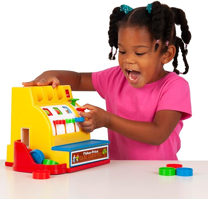 Fisher-Price Classics - Retro Cash Register - Great Pre-School Gift for Girls and Boys, Kids and Toddlers, birthday gift, Christmas, holiday, Ages 2+