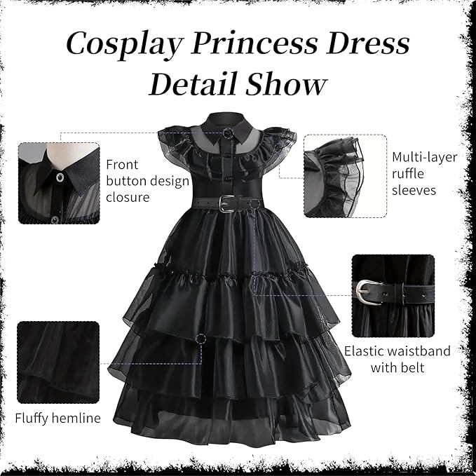 YOGFIT Halloween Costume Girls Dress for Kids Perfect for Halloween, Cosplay, and Parties