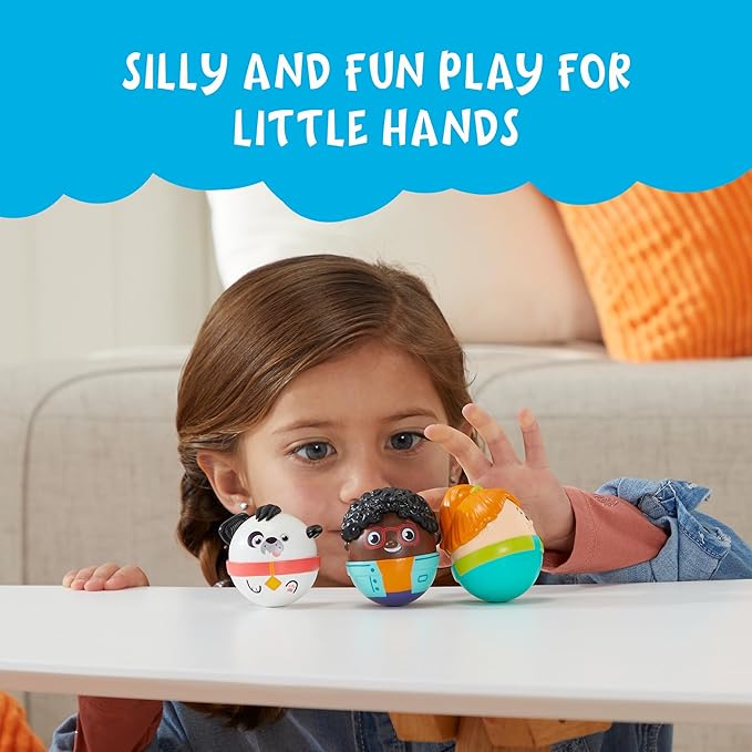 Playskool Weebles My Best Friends - Weeble Wobble Preschool Toy for Toddlers, 2 Weebles Characters + 1 Weebles Pet Dog for Kids Ages 12 Months and Up