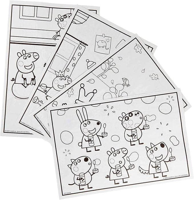 CRAYOLA Coloring Book, 48 Pages, Peppa Pig Art Scenes, White Paper, for Coloring