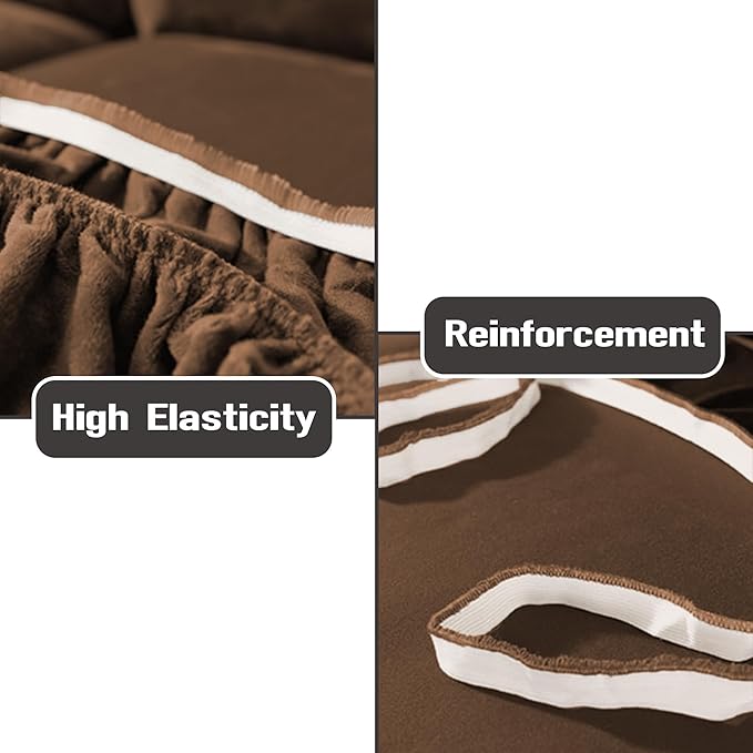 NORTHERN BROTHERS Stretchy Recliner Chair Covers, Velvet Recliner Covers, Lazy Boy Chair Cover (Brown, 1 Seat)