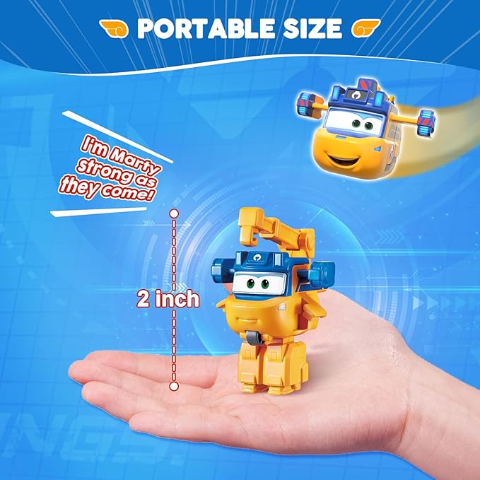 Super Wings Transformer Toys, 2 in Marty Robot Transformer Action Figures, 2-in-1 Mode Robot Transformer Toys for Boys Girls 4-6 6-8, Fun Plane Toys for Boys Toddlers Kids Age 3 4 5 6 7 8