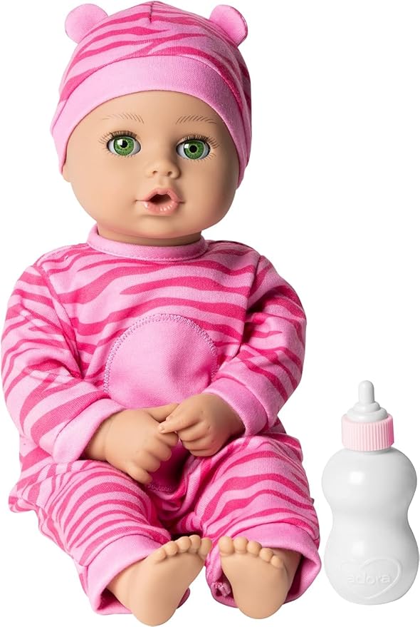 ADORA Play Time Babies Collection, 13" Baby Doll with Doll Clothes and Accesories, Made with Sweet Baby Powder Scent, and GentleTouch Vinyl Body, Birthday Gift for Ages 1+ - Baby Tiger