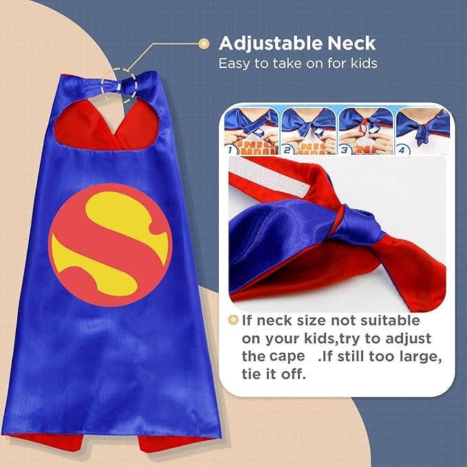 RioRand Kids Superhero Capes Set Toys for Boys Girls Party Supplies Christmas Halloween Cosplay 5PCS