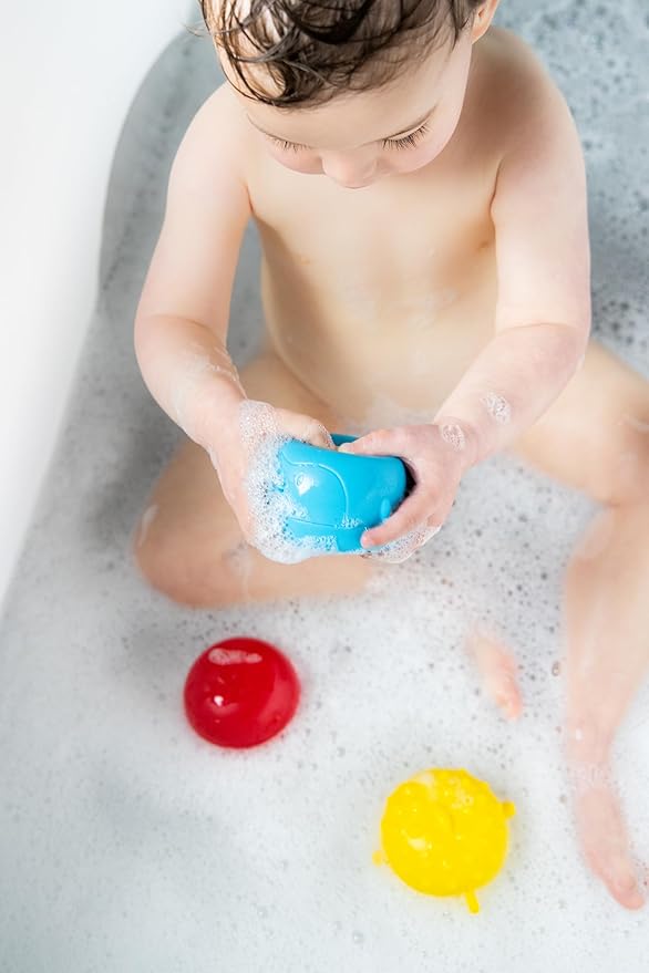 Ubbi Squeeze and Switch Silicone Bath Toys for Toddlers and Baby, Colorful Mix and Match Baby Bath Accessory, Water Toys for Toddler Bath Playtime, Set of 3