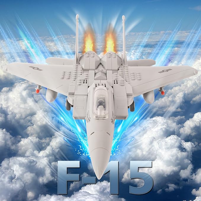 Oichy F-15 Model Airplane Kit, 223 PCS Military Airplane Toy, F15 Fighter Jet Toy, Airplane Building Kit for Adults and Kids