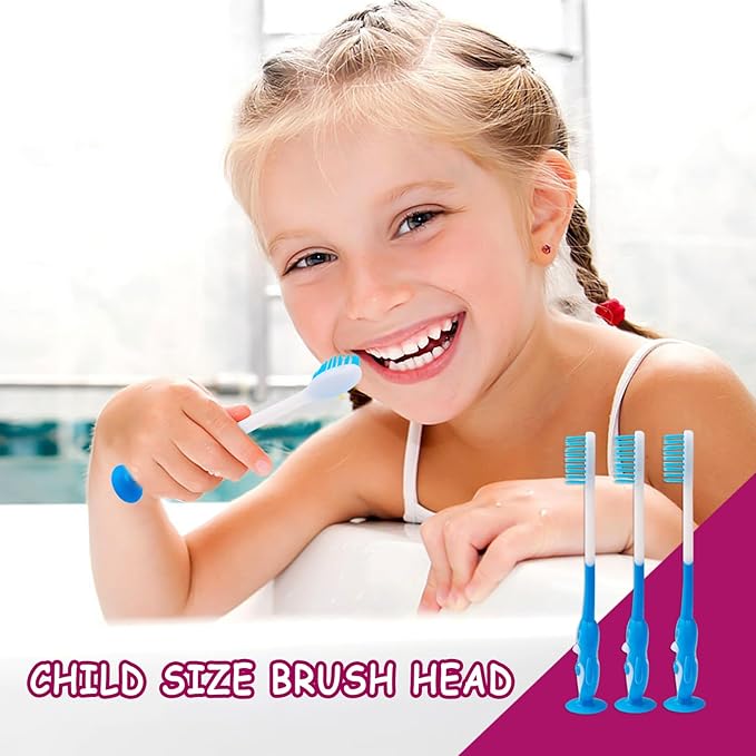 50 pcs Toddler Toothbrush Kids Manual Toothbrush Individually Wrapped Toothbrushes,Kids Toothbrush for Age 2+ Children Toothbrush Set Soft Bristles Boys Girls Toothbrush with Suction Cup