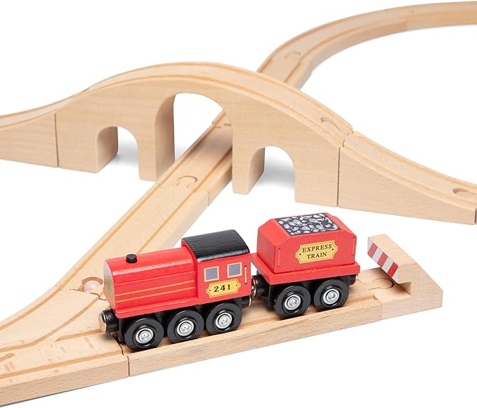 Melissa & Doug Classic Wooden Figure Eight Train Set (22 pcs)