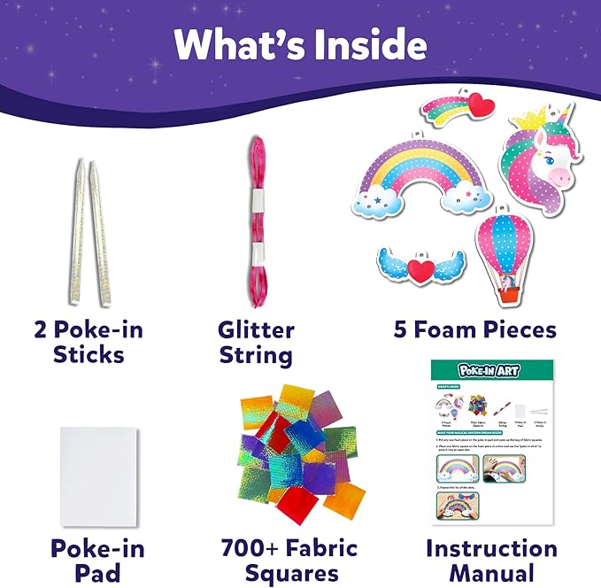 Skillmatics Art & Craft Activity - Poke-in Art Magical Unicorn Dream Decor, Mess-Free Art for Kids, DIY Craft Kits, Creative Activity, Fine Motor Skills, Gifts for Ages 4, 5, 6, 7, 8, 9