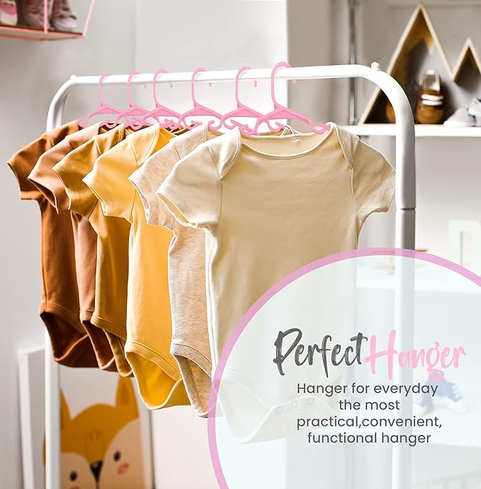 Utopia Home 360 Pack Kids Hangers - 11.5 Inch Plastic Baby Hangers for Closet - Childrens Hangers for Clothes & Infant Hangers for Closet - Ideal for Everyday Standard Use (Baby Pink)