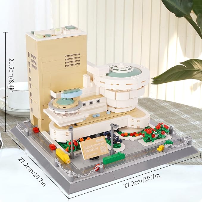 Oichy Building Blocks Set, 902PCS World Famous Architectural Model Kits Guggenheim Museum Toys Building Sets for Adults and Kids