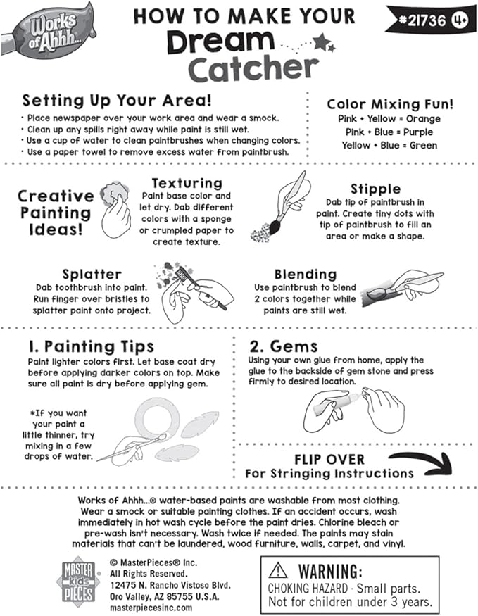 Works of Ahhh Mini Craft Set - Dream Catcher Build & Paint Family Craft Set