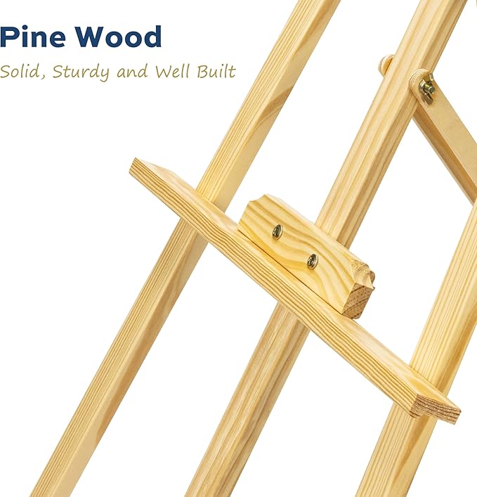 Wooden Painting Easel, Adjustable Stand Easel for Canvas Wedding Signs, Holds up to 48", Art Easel for Adults Artist Beginners Students