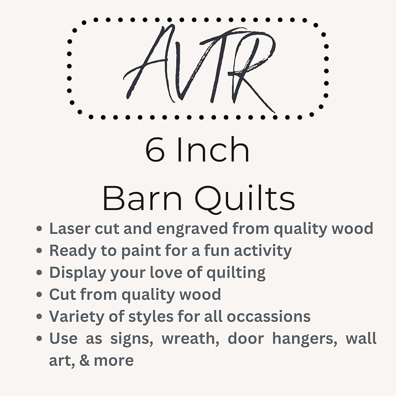 Unfinished Barn Quilt Square Wooden Sign, Country Decor Canvas Quilts Blocks (6 inches, Tulip)