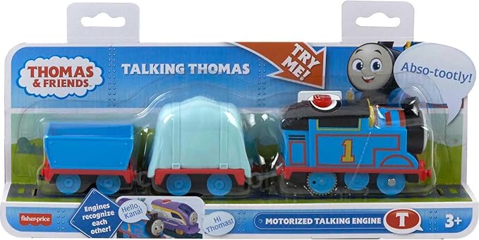 Thomas & Friends Motorized Toy Train Talking Thomas Engine with Sounds & Phrases Plus Cargo for Preschool Kids Ages 3+ Years
