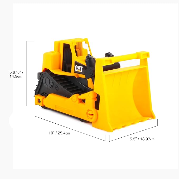CAT Construction Toys CAT Construction Fleet 10" Bulldozer Toy - Sturdy Plastic Construction & Real Working Parts - Perfect Indoor & Outdoor Toys for 3-Year-Old Boys & Girls