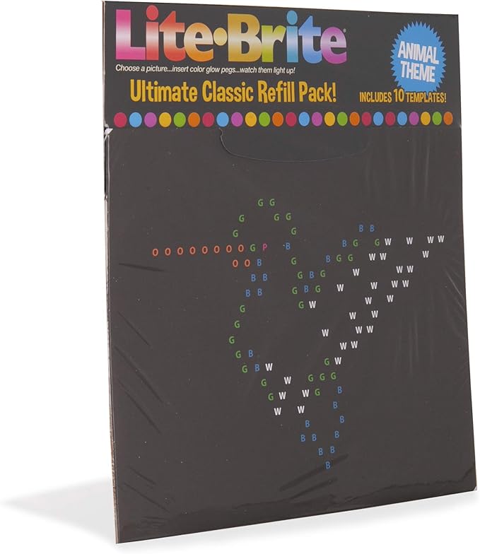 Lite Brite Ultimate Classic Refill Pack - Animal Theme - 10 Reusable Templates - Amazon Exclusive