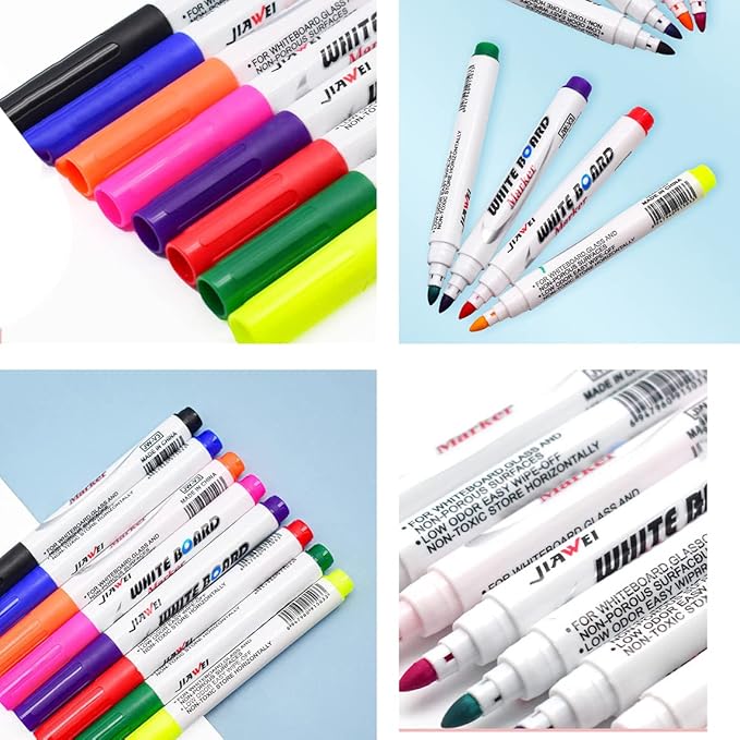 Magical Water Painting Pen Toy, Erasing Whiteboard Marker - A Watercolor Pen That Can Float in The Water, Magical Water Painting Pens Kit Set for Kids Teaching Drawing (12 Colos,without spoon)