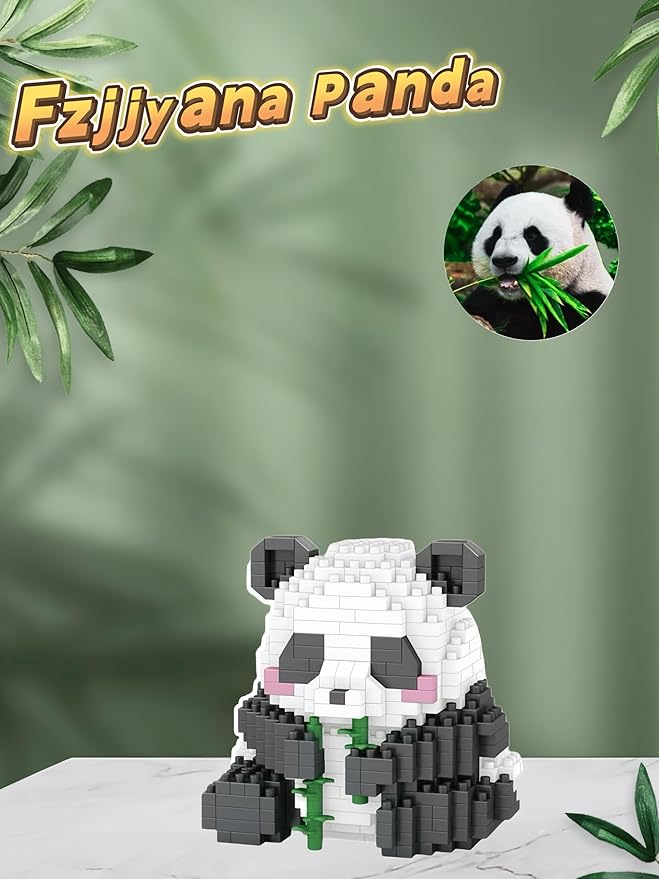 Micro Building Blocks Bamboo Panda Children's Building Blocks Toys Adult Building Blocks Set Suitable for Various Life Surprise Gifts - Mini Panda Consists of (484 Pieces) Bricks