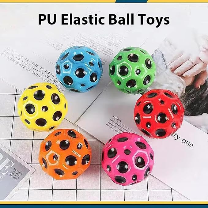 Moon Ball`s Extreme High Bouncing Ball Meteor Moon Ball`s,Rubber Bounce Ball Sensory Ball,Cool Tiktok Pop Bouncing Training Ball for Indoor Outdoor Play,Easy to Grip & Catch