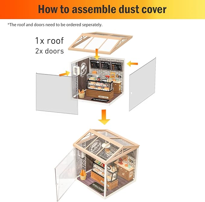 Rolife Dust Cover Door for Plastic Mini House Building Set P05