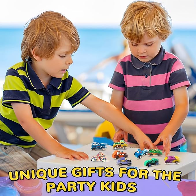 WOWOSS 14 Pcs Wooden Cars to Paint, Unfinished Wooden Craft Painting Toys for Students, Race Car Paint Party Birthday Party Favors, with 3 Sets of Paint & 5 Car Sticker Sheets