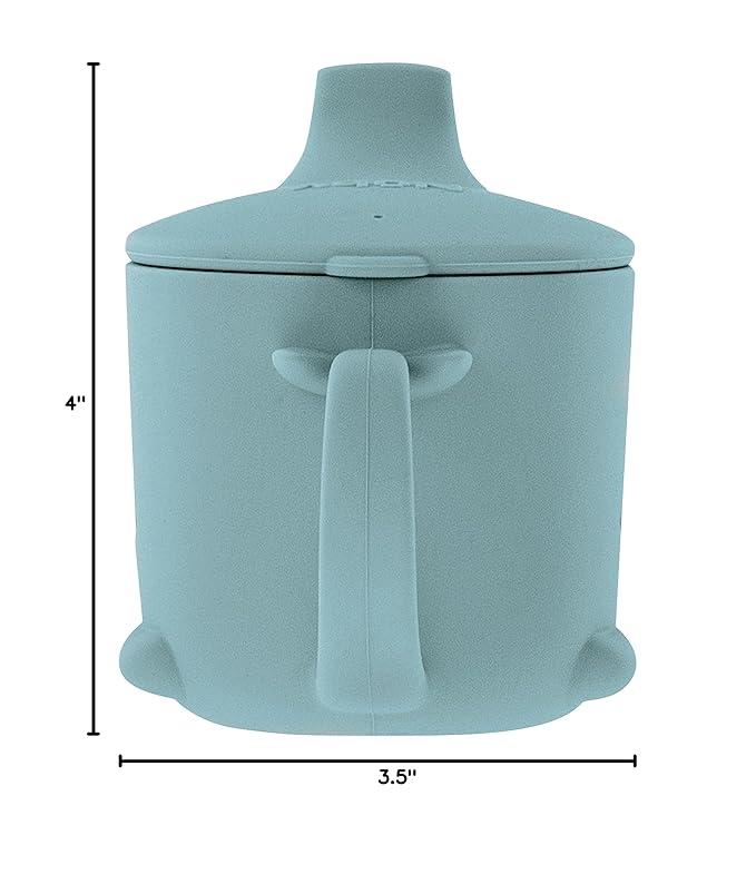 Nuby Animal Friends Silicone Sippy Cup - Toddler Cup with One-Handle - 6+ months - Blue Whale