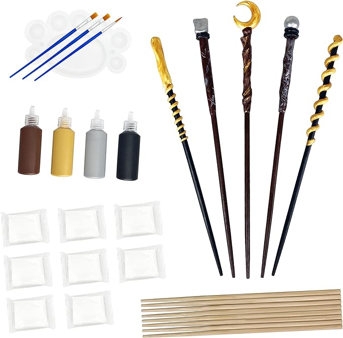 Magic Wand Making Kit for Kids Adults DIY Craft Set Wizard Birthday Party Supplies Make Your Own Wands 24-Piece