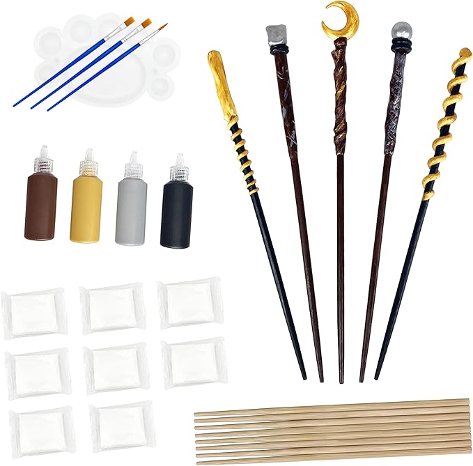 Magic Wand Making Kit for Kids Adults DIY Craft Set Wizard Birthday Party Supplies Make Your Own Wands 24-Piece