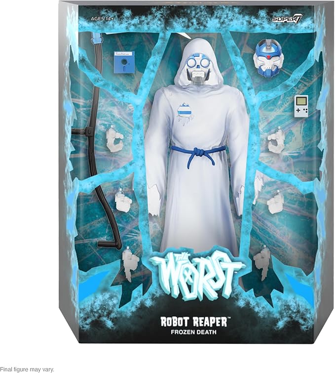 Super7 ULTIMATES! The Worst Robot Reaper (Frozen Death) - 7" The Worst Action Figure with Accessories Collectibles and Retro Toys