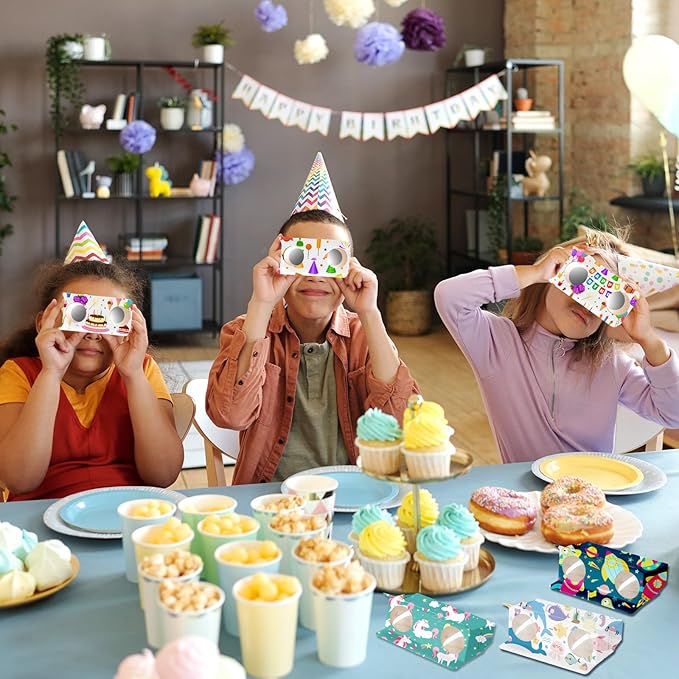 Shappy Cardboard Folding Binoculars with Coloring Markers Paintable Make Your Own Paper Binocular 3x Magnification DIY Art Craft Toys for Boys Girls Birthday Party Supplies Class Activity (100 Pieces)
