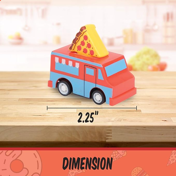 U.S. Toy Pull Back Food Trucks | 12 Count | Kid's Birthday Party, Themed Events, Halloween, Classroom Supplies, Rewards, Giveaways, Party Favors, Art Activity