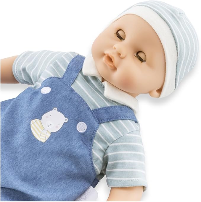Corolle Bébé Calin Mael Boy Baby Doll - 12" Soft Body Doll with Blue Outfit, Sleeping Eyes That Open and Close, Vanilla Scented, Mon Premier Poupon Collection for Ages 18 Months and up