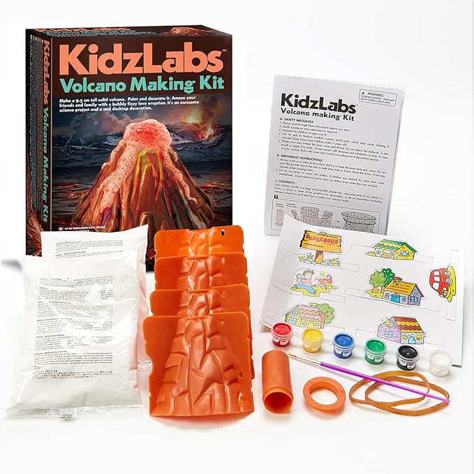 4M KidzLabs Volcano Making Kit, DIY Science Kit STEM, For Boys & Girls Ages 8+