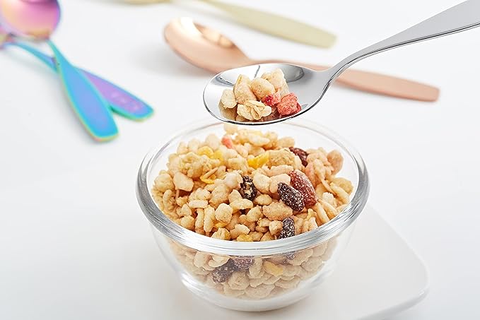 Exzact Children's Flatware Kids Silverware 6pcs, Toddler Utensils, Dishwasher Safe, 24 Months+