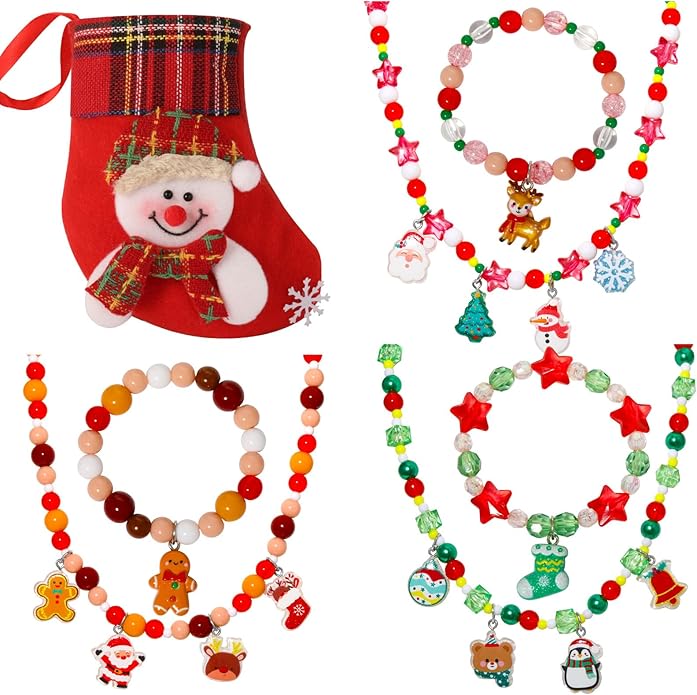 PinkSheep Toddler Jewelry Kids Jewelry Kids Necklace Choker and Bracelet 3 Pack 9pcs, Little Girls Jewelry In Box, Flower Girl Gift Kids Girls Accessories