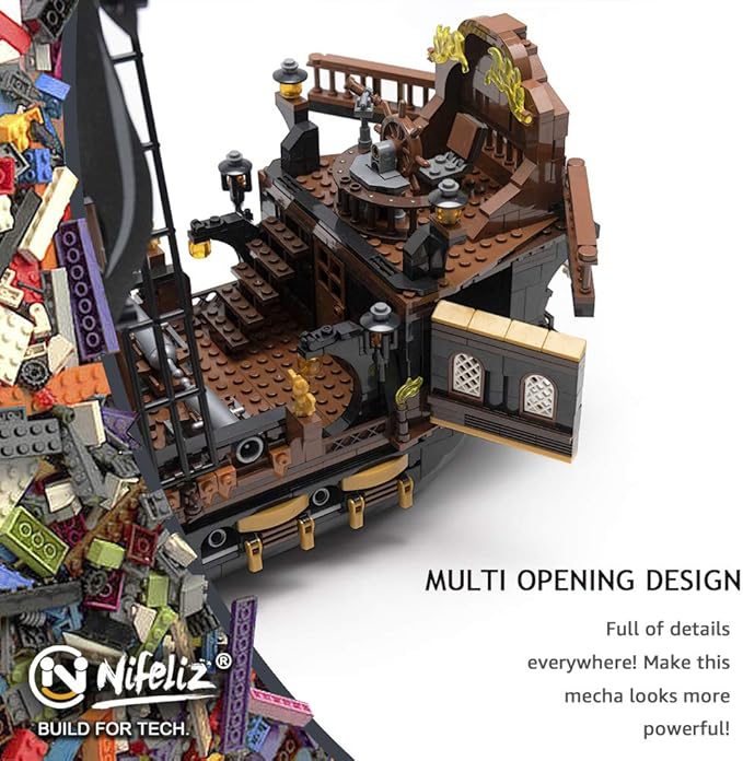 Nifeliz Black Hawk Pirates Ship Model Building Blocks Kits - Construction Set to Build, Model Set and Assembly Toy for Teens and Adult,Makes a Great Gift for People who Like Creative Play (1352Pcs)
