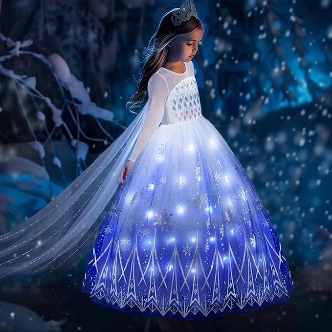 Princess Dresses for Girls Light Up Princess Costume for Little Girls Christmas Halloween Costume for Kids Toddler