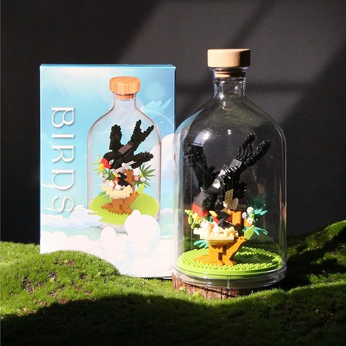 Thcbme Bird Animals Building Block Toy Set, Parrot, Swallow, Eagle, Creative Set To Build And Display, Compatible With Lego 6254100 Building Accessory, Great Gift For Kids With Ages 6+(Swallow 365pcs)