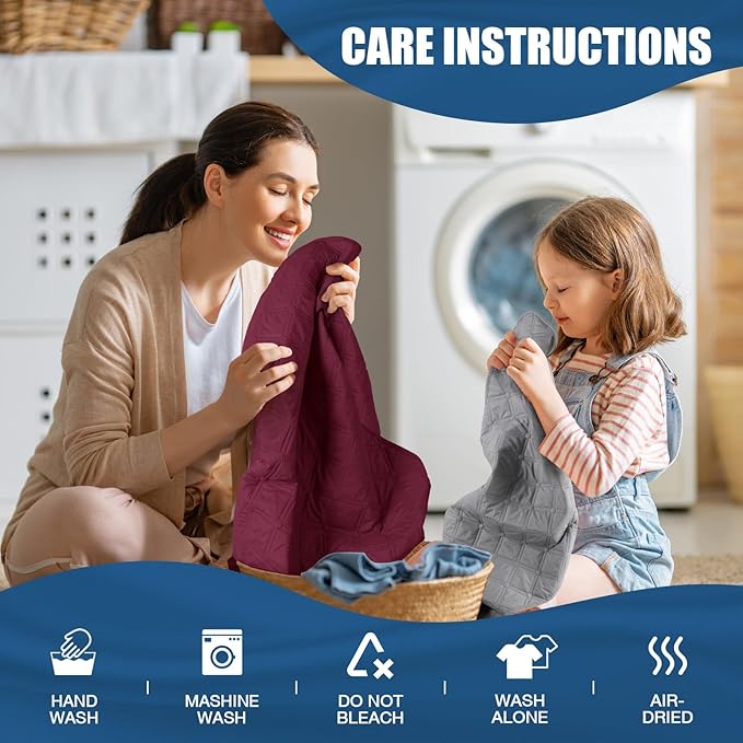 TAOCOCO 100% Waterproof Recliner Covers, Recliner Sofa Covers with Leg Straps, Reversible Recliner Couch Cover for Reclining Chair, Washable Couch Protector for Pets Kids(1 Seater 22", Wine)