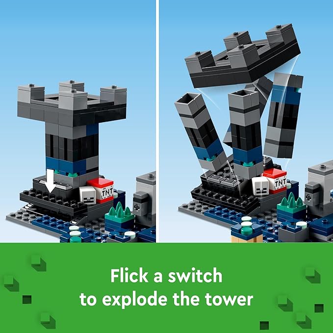 LEGO Minecraft The Deep Dark Battle Set, 21246 Biome Adventure Toy, Ancient City with Warden Figure, Exploding Tower & Treasure Chest, for Kids Ages 8 Plus