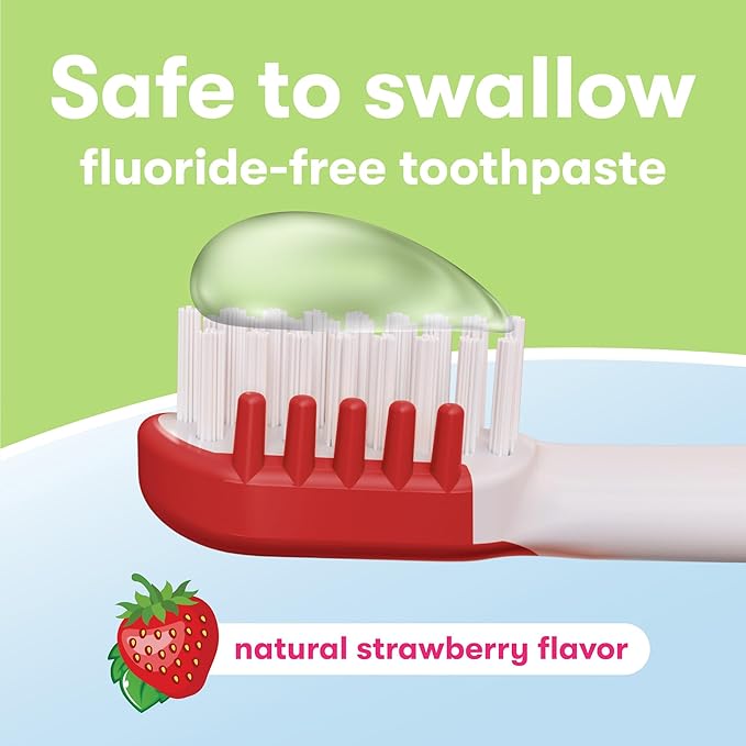 Firefly First Peppa Pig Training Kit, Light Up Toothbrush with Extra Soft Bristles and Natural Strawberry Flavor Training Toothpaste, 1.75 oz