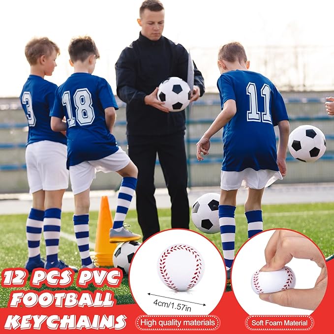 Poen 48 Pcs Baseball Party Favors Baseball Themed Supplies Include 12 Baseball Drawstring Backpack 12 Mini Baseball 12 Baseball Keychain 12 Baseball Wax Thread Braided Bracelet Inspirational Team Gift