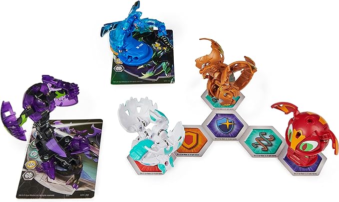 Bakugan Geogan Brawler 5-Pack, Exclusive Mutasect and Viperagon Geogan and 3 Collectible Action Figures, Kids Toys for Boys