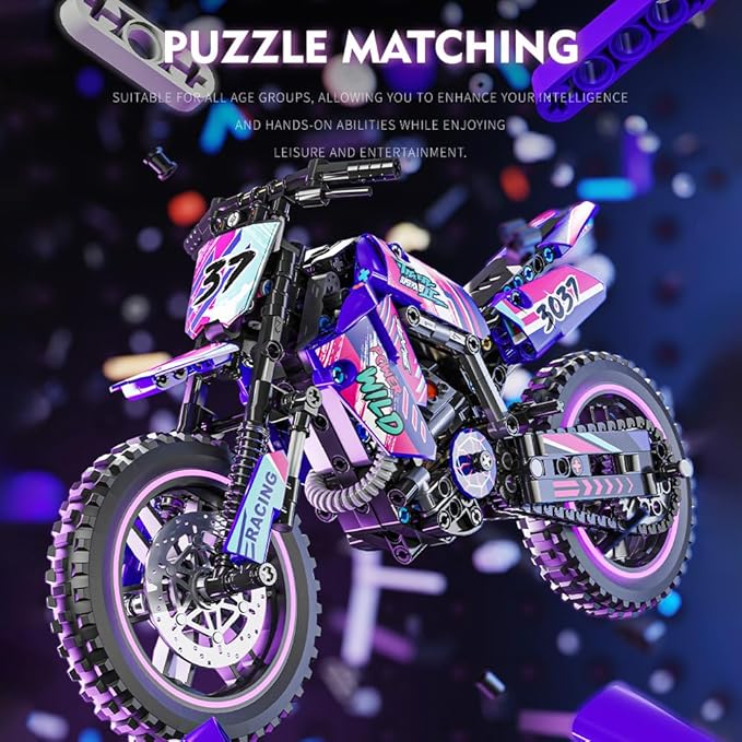 Mesiondy Motorcycle Building Block Set - 476 PCS Collectible Motorcycle Display Model,Motorbike Toy Collection Brick Kit for Adults Kids Boys Ages 6 7 8 9 10 11 12+ Years Old ﻿