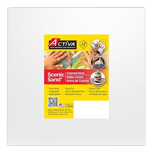 ACTIVA Bright Yellow Scenic Colored Sand, 25lb (11.3kg) | Vibrant, Fine Grain Colorfast Sand for Arts & Crafts